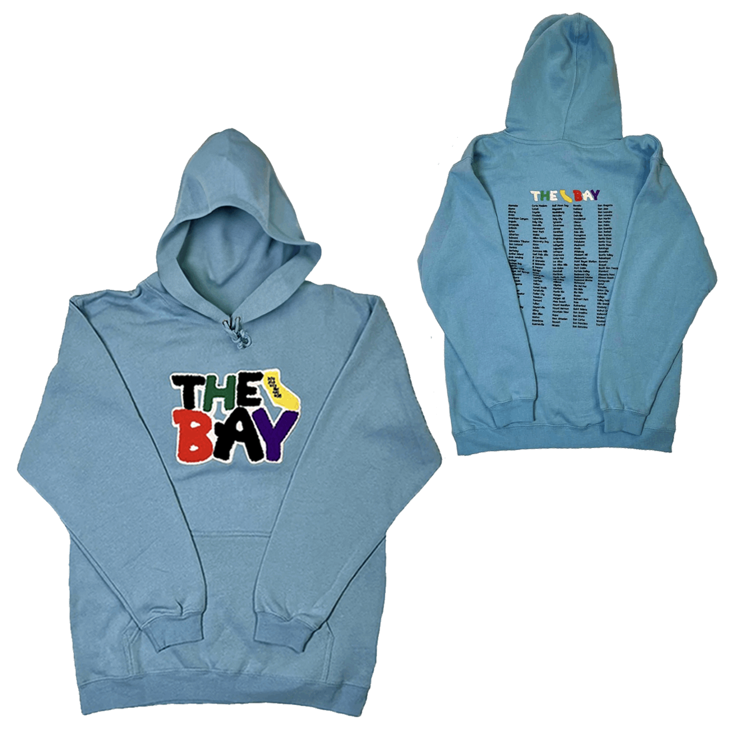 Stylish and vibrant baby blue hoodie for a bold and fashionable look.